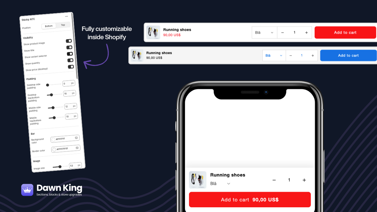Sticky add to cart - No Apps Required